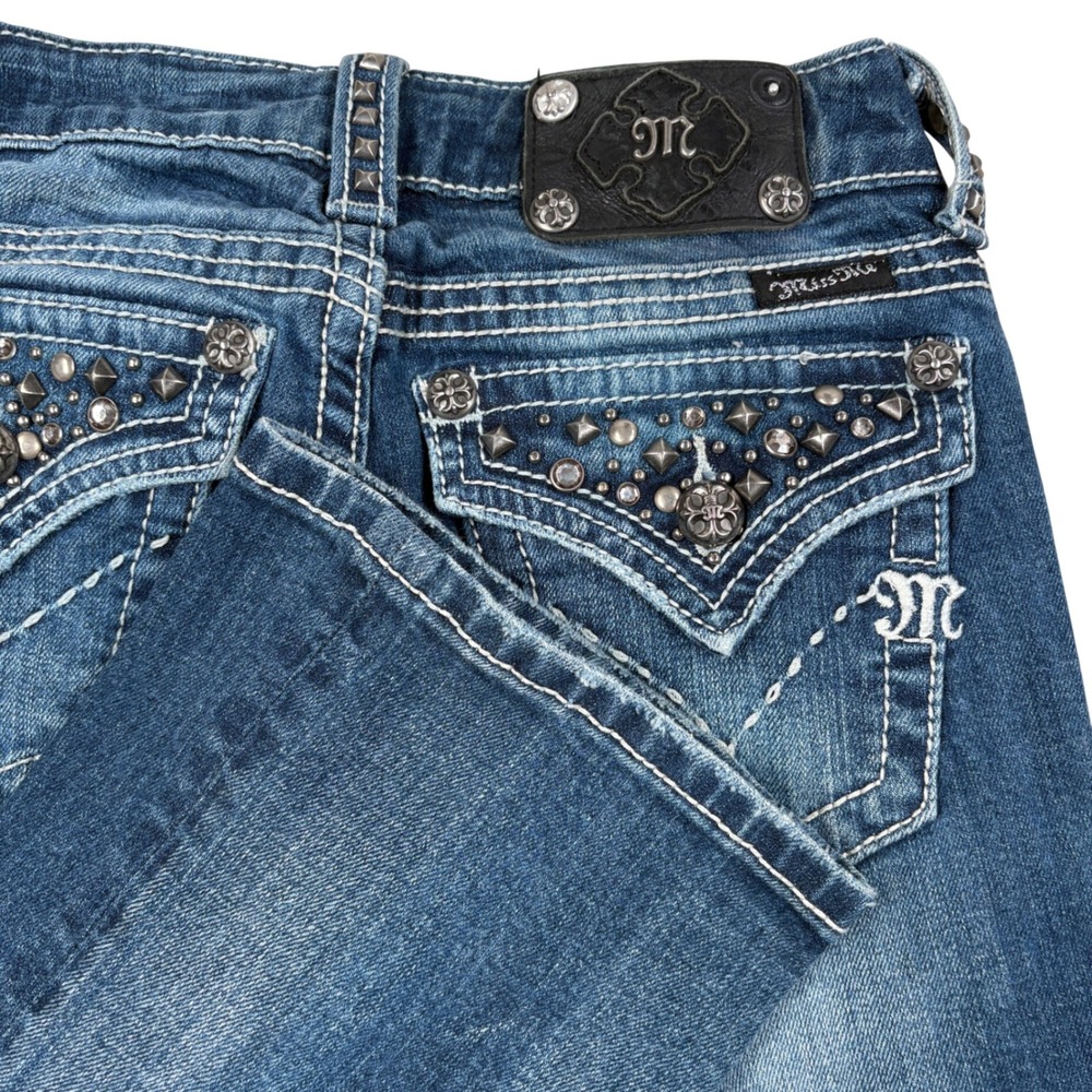 Miss Me Bootcut Jeans Womens 25 Blue JW4288B9 Studded Rhinestone Y2K Western VTG